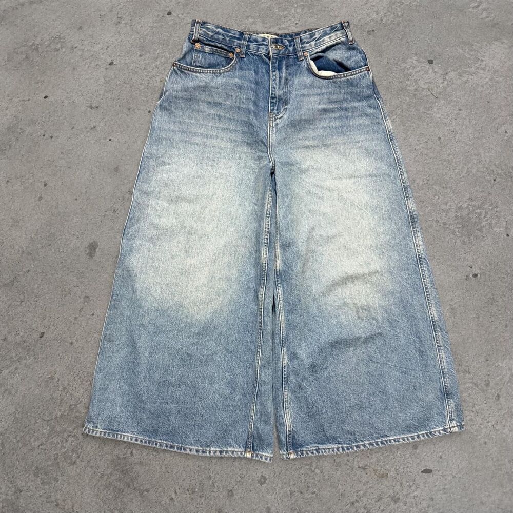 Super Baggy We The Free Womens Denim Jeans Wide Leg Size 27
